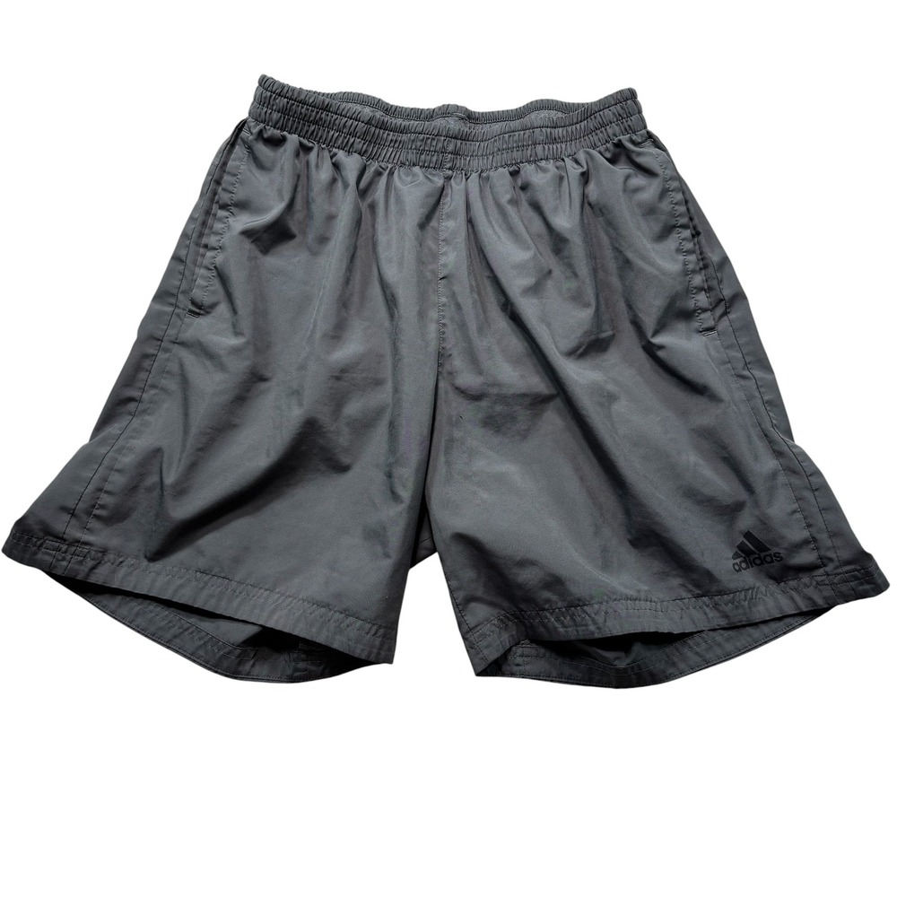 Adidas Kids Running Shorts Grey Mesh Lined Athletic Activewear Size L/G #719